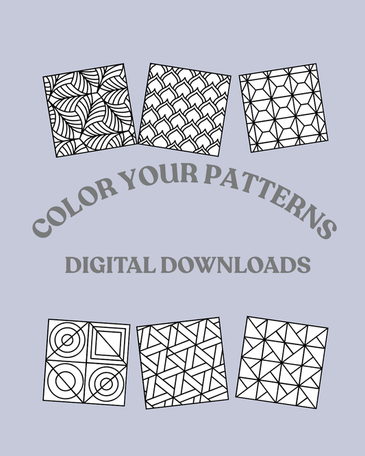 Color Your Patterns - 6 Printable Coloring Pages