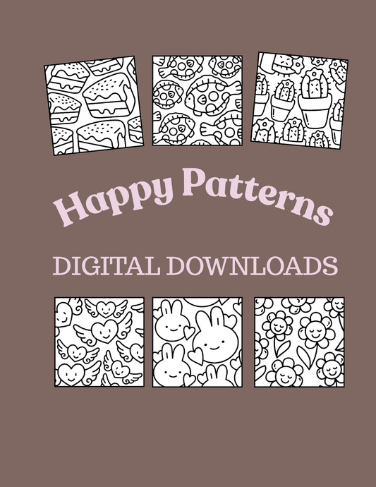 Happy Patterns Printable Coloring Pack